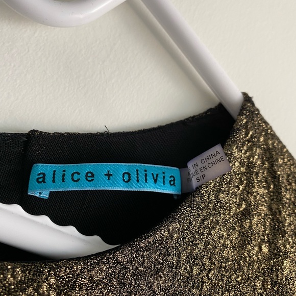 ALICE + OLIVIA gold metallic dress - Picture 5 of 8